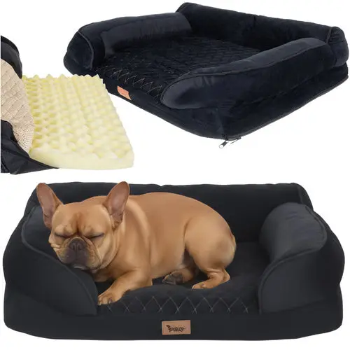Lit orthopédique pour animaux S Purlov noir