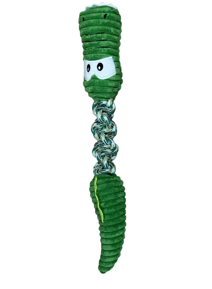 Jouet sonore peluche et corde crocodile VERT – Mon Ami Luki