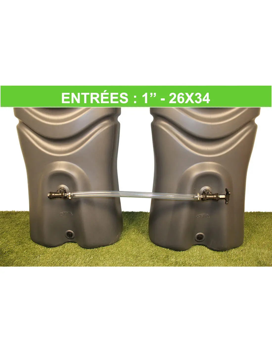 Kit de raccordement souple pour récupérateurs d’eau de pluie (filetage 1» – 26×34)