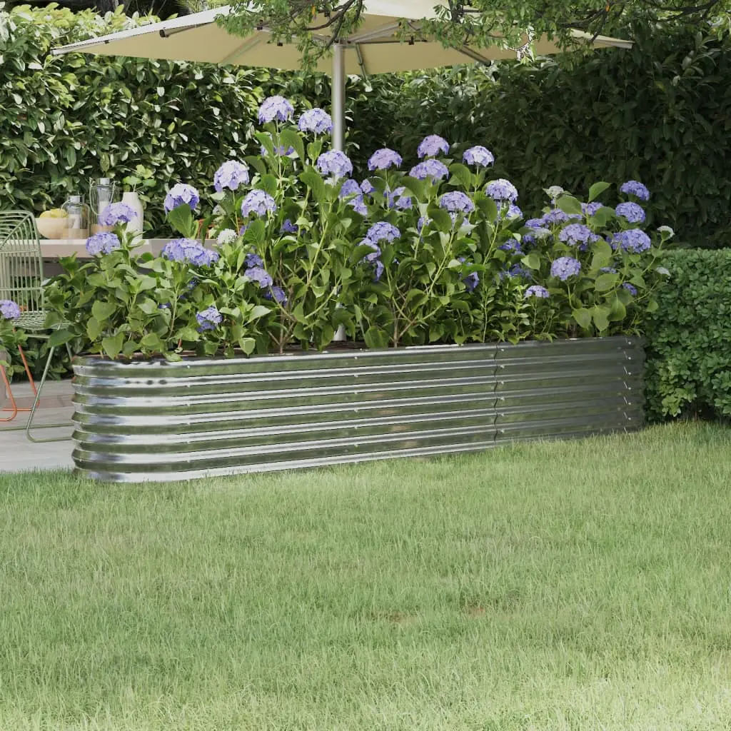 Lit surélevé de jardin Acier galvanisé Argenté vidaXL 318877