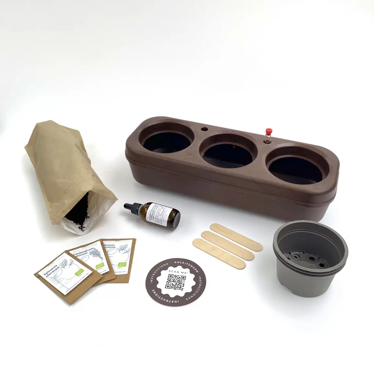 Kit potager urbain semi-hydroponique – Salade Colorée bio (The Urban Permaculture)