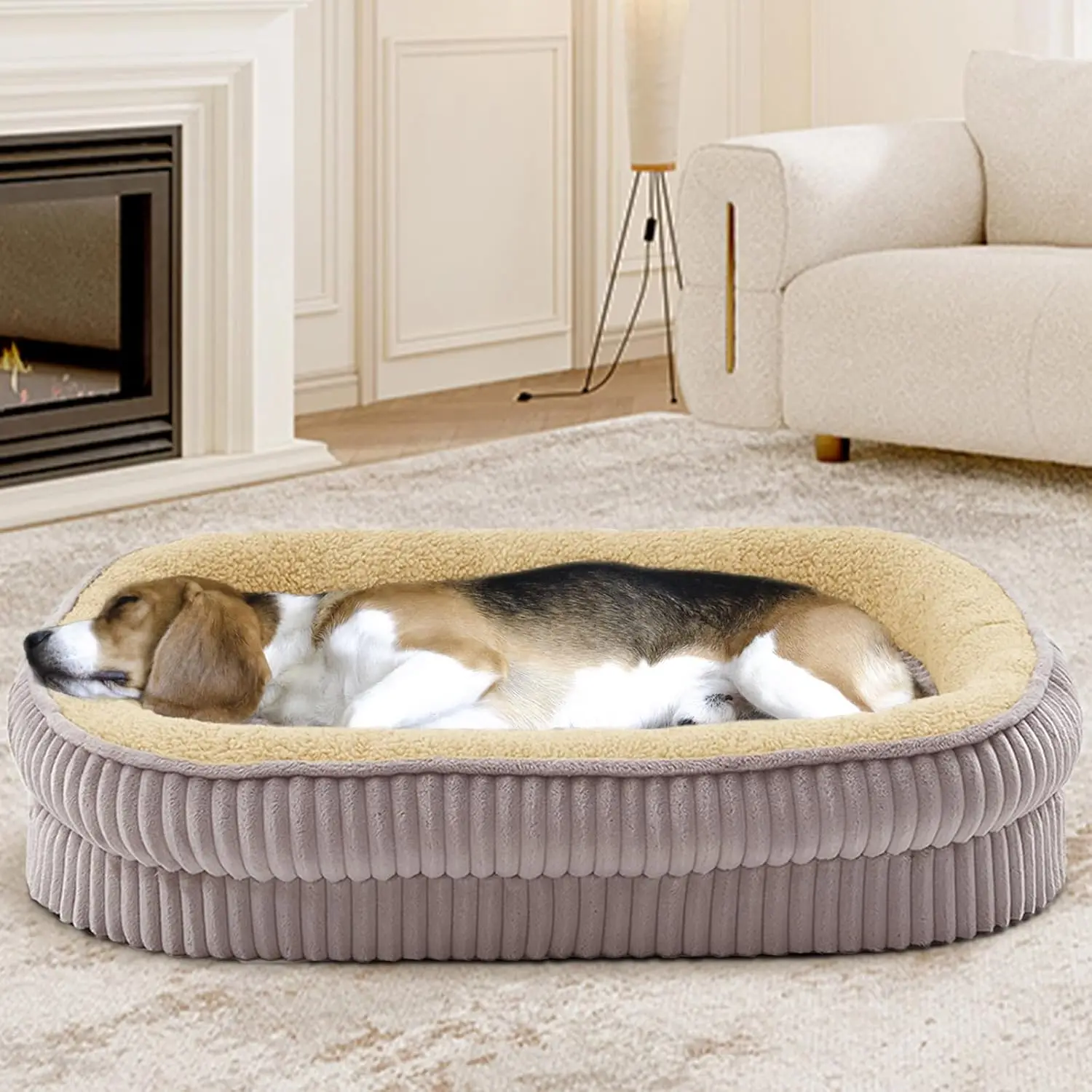Lit orthopédique pour Chiens de très Grande Taille 76X61X16cm gris