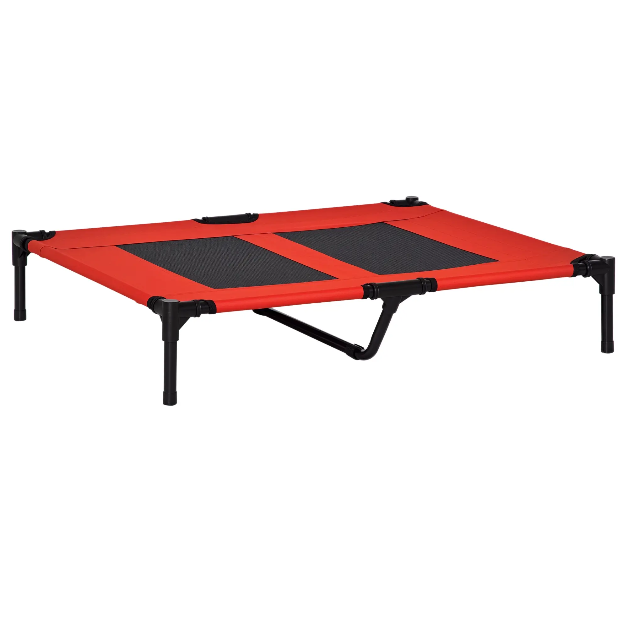 Lit de camp surélevé métal pour chien chat avec tissu micro-perforé 92cm rouge – ComfortXL Outdoor Living