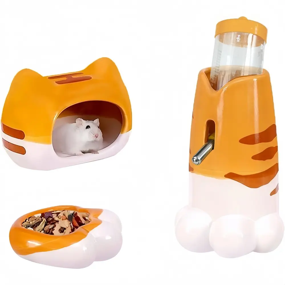 Lot Accessoires Hamster – Abreuvoir Céramique, Mangeoire, Cachette DtopbuyAge