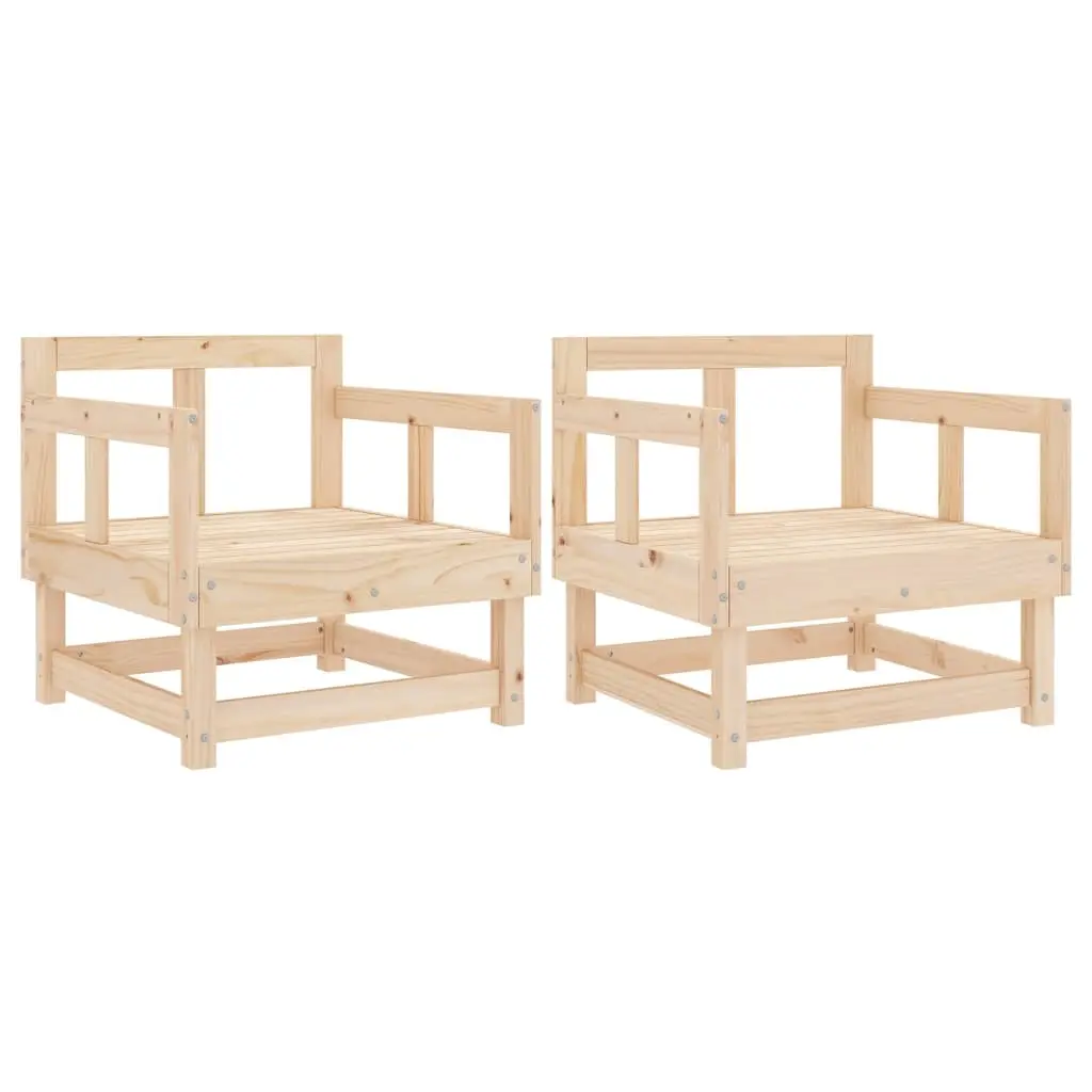 Lot de 2 Chaises de jardin | Chaise d’extérieur bois massif de pin