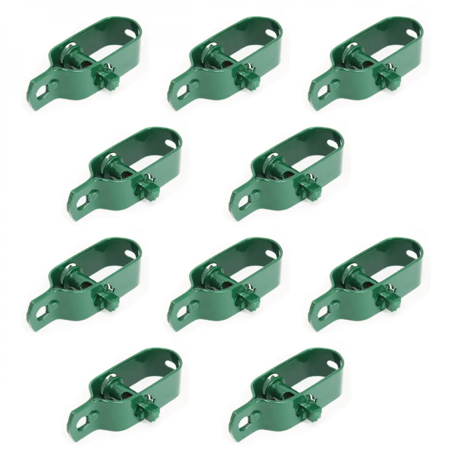 Lot de 10 tendeurs en acier galvanisé plastifié N°2 pour fil de grillage ou autre – Vert – Linxor