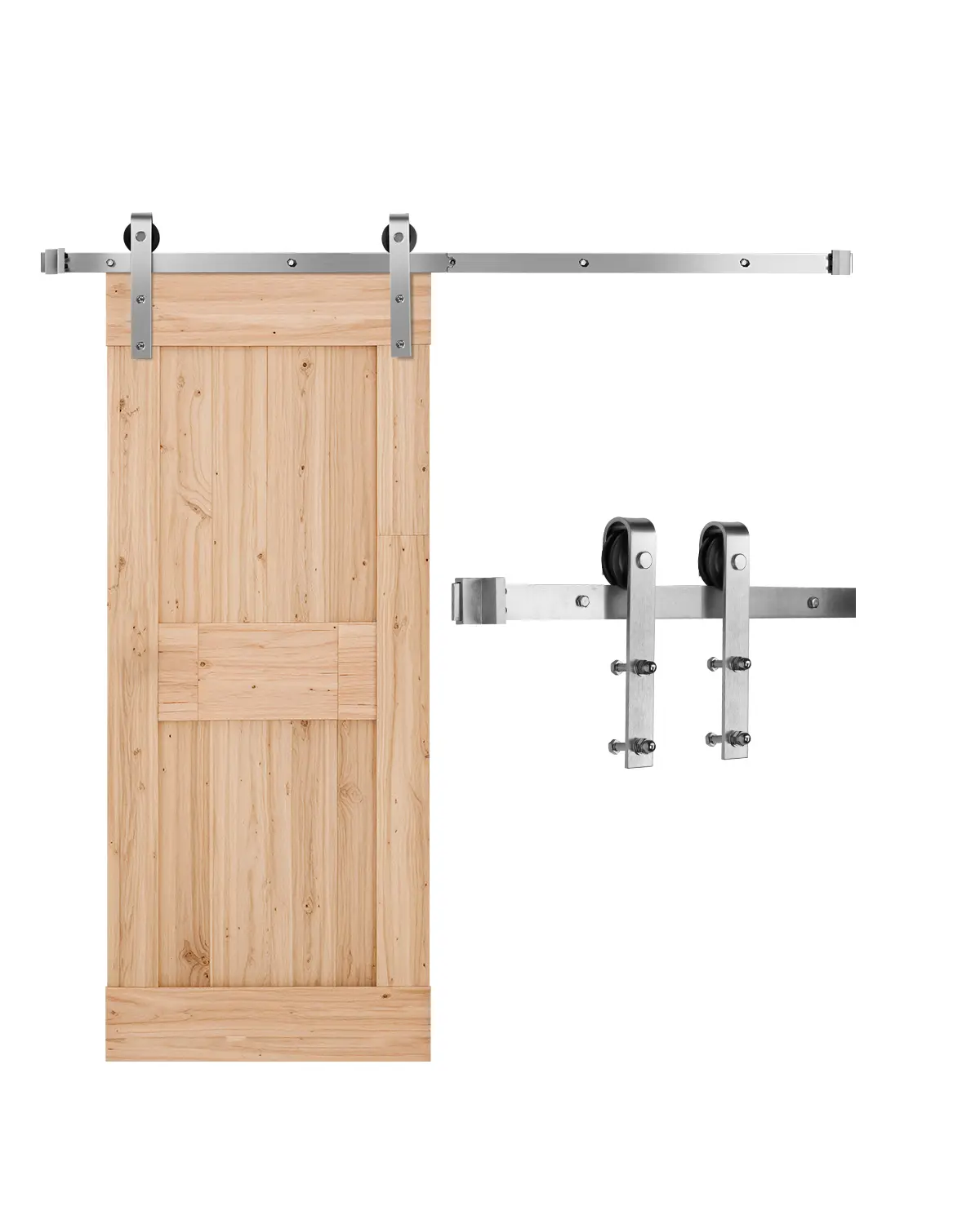 VEVOR Kit porte grange 150 cm, rail J, 150 kg, pour portes 76cm larg. 3.5-4.4cm ép., sans porte.
