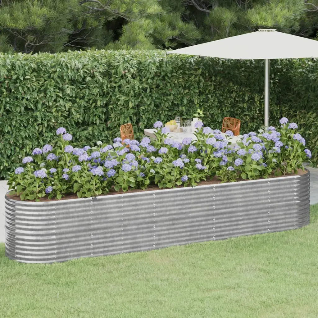 Lit surélevé de jardin Acier galvanisé Argenté vidaXL 318967