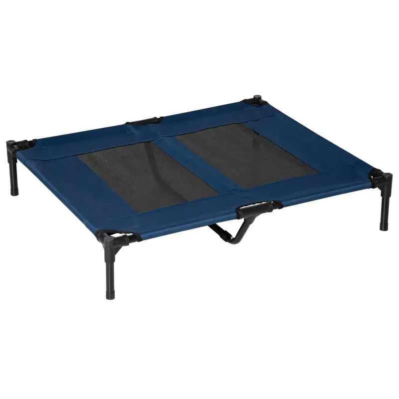 Lit de camp pour chien extérieur 91.5 x 76.2 x 18 cm métal fer tissu oxford 600D bleu – PANGIVO
