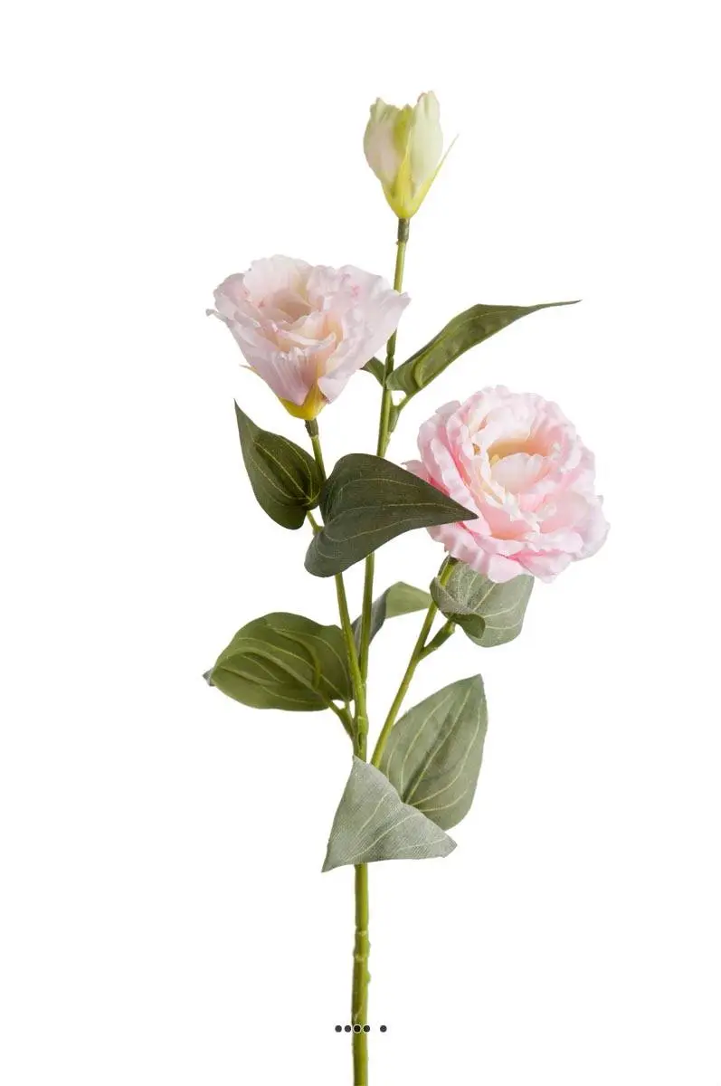 Lisianthus factice en tige H70cm D18cm 3fleurs de qualité Rose soutenu – couleur: Rose soutenu