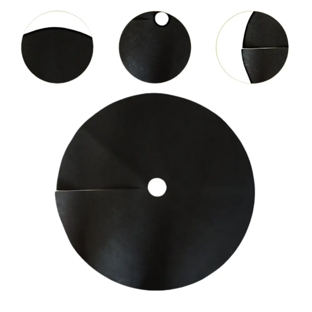 Lot de 12 Anneaux de Paillis pour Arbres noir 52CM MCBOSON