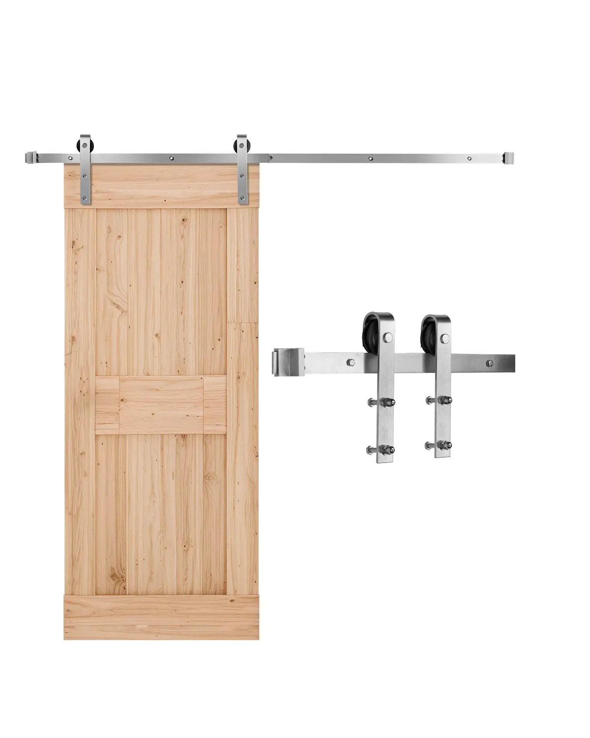 VEVOR Kit porte grange 183 cm, rail J, 150 kg, pour portes 91cm larg. 3.5-4.4cm ép., sans porte.