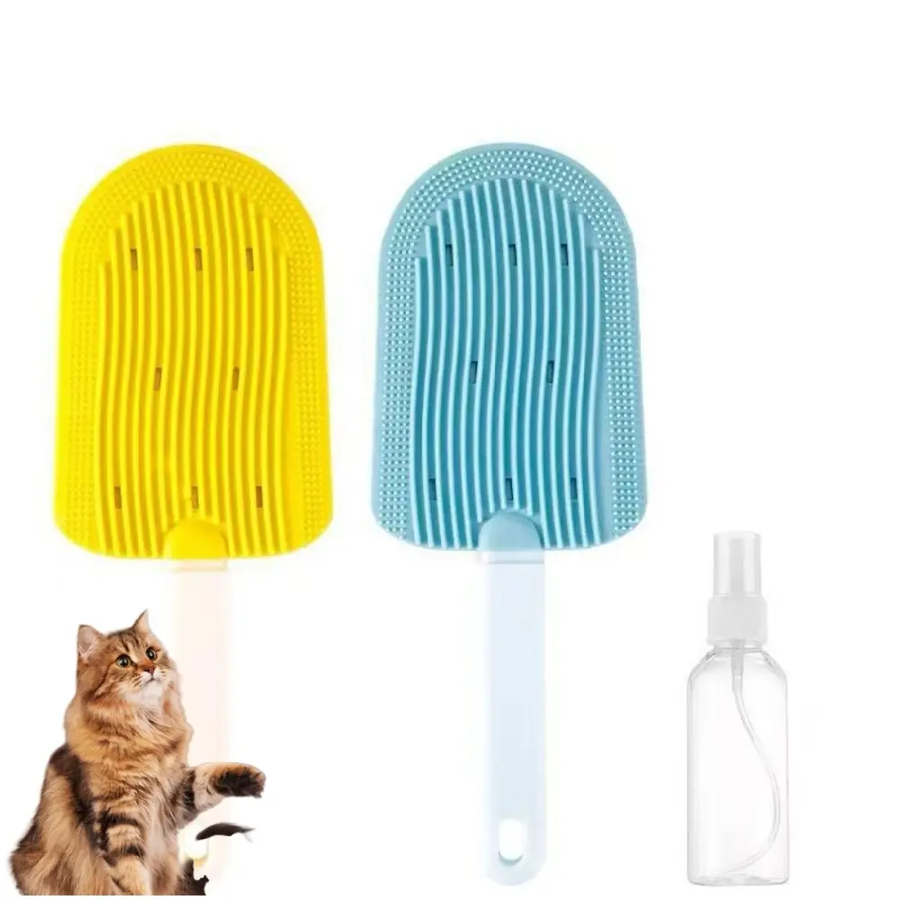 Lot de 2 brosses de toilettage pour chien et chat jaune + bleu – Lytech