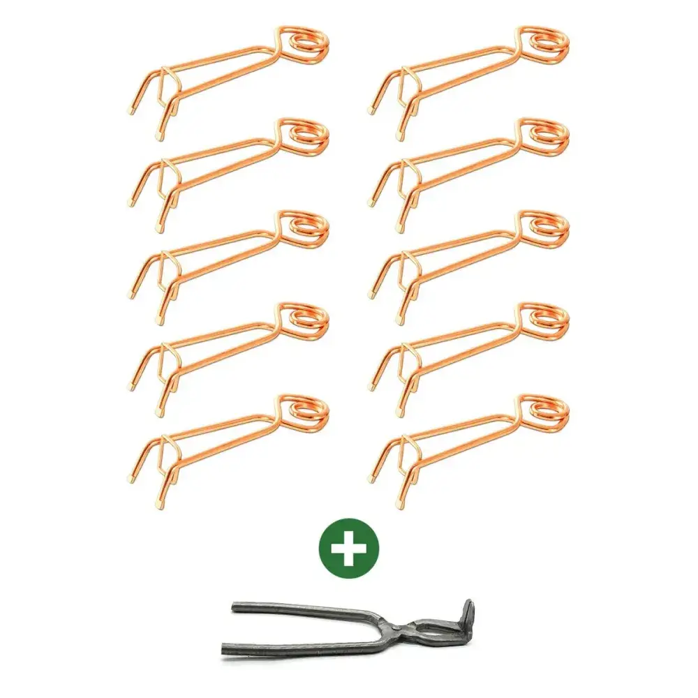 Lot de 10 pièges à taupes Putange traditionnels en acier cuivré + pince