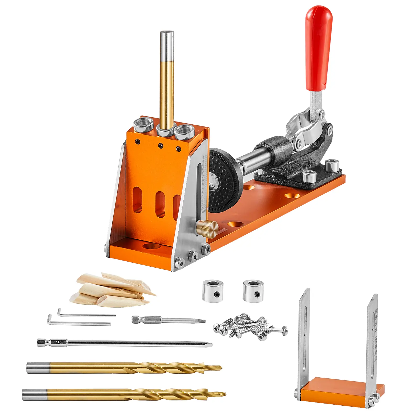 VEVOR Kit gabarit trou de poche, réglable 12,7-38,1 mm. Alliage alu, précis. Pour menuiserie, meubles bois.