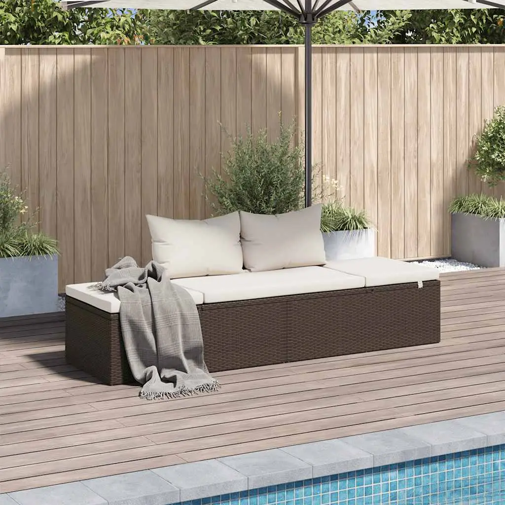 Lit de Relaxation Extérieur Résine Tressée Ajustable Tête et Pieds Matelas Épais Confort Terrasse Marron – ComfortXL Outdoor Living