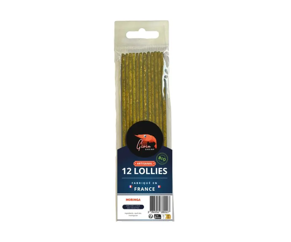 Lot de 12 Lollies Moringa Bio pour crevettes d’aquarium