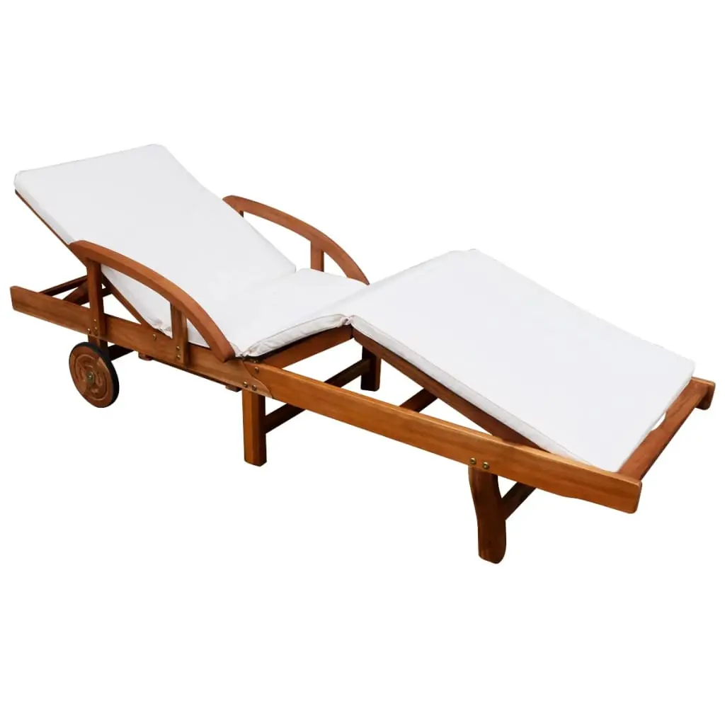 Lit de Soleil Acacia Massif Coussin Épais Brun – ComfortXL Outdoor Living
