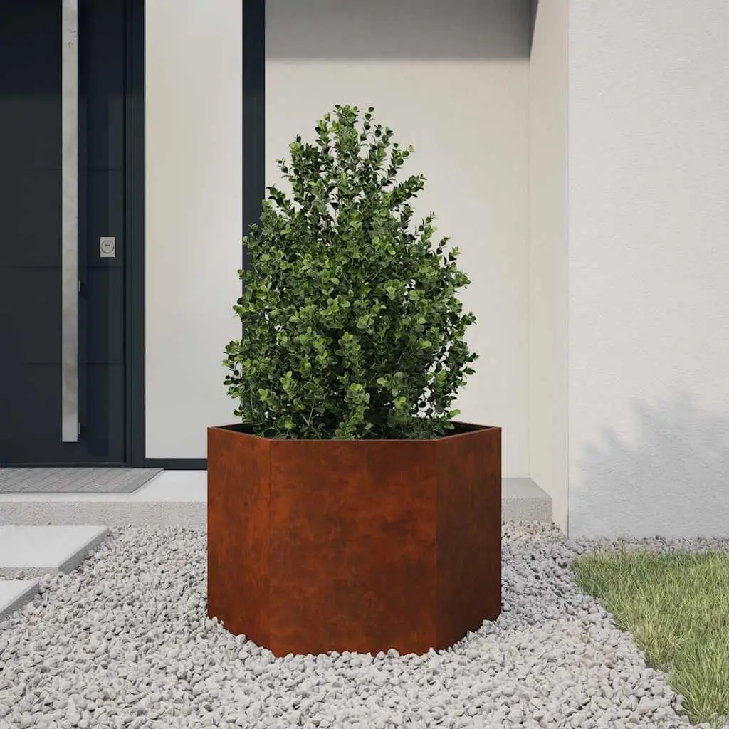 Jardinière Rouillé 60x60x45 cm Acier corten vidaXL 823675