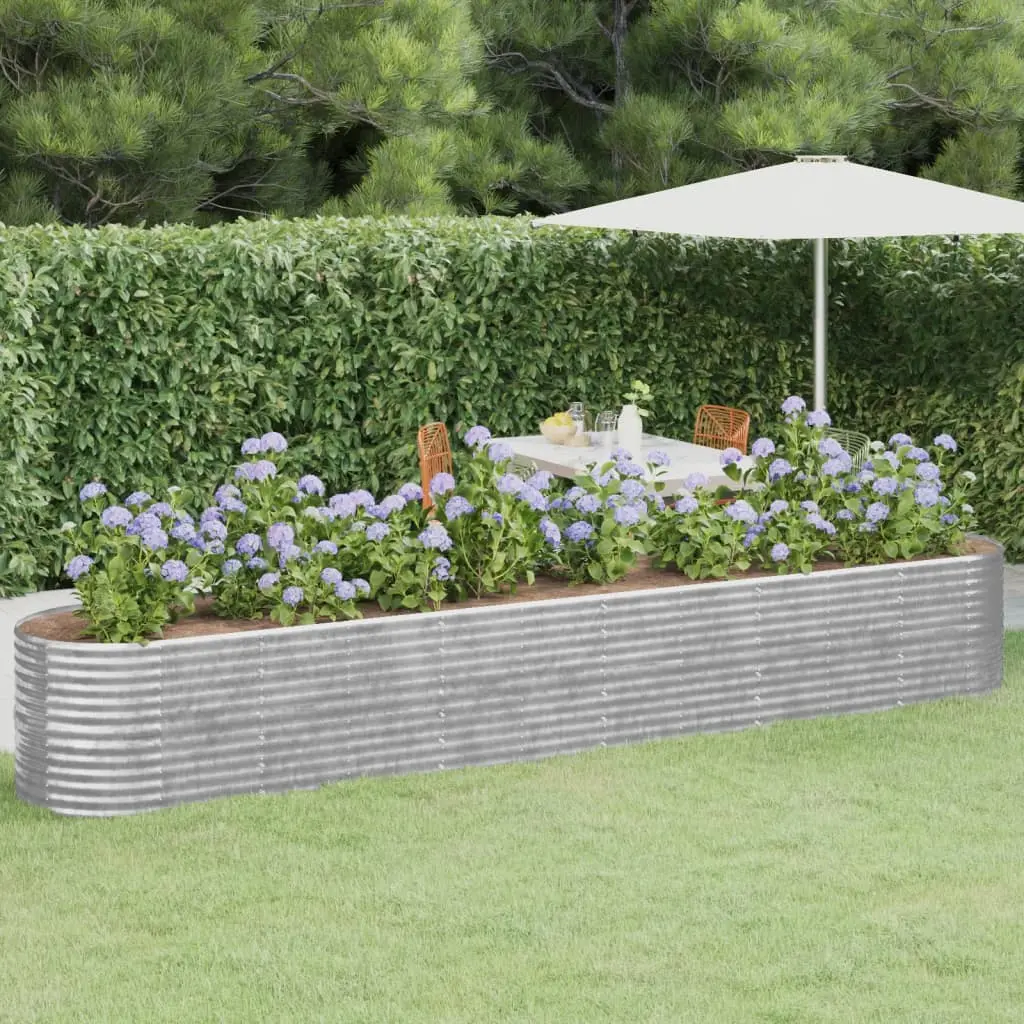 Lit surélevé de jardin Acier galvanisé Argenté vidaXL 318972