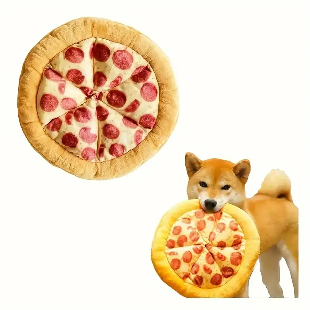 Jouet en peluche pizza pepperoni pour chien MCBOSON