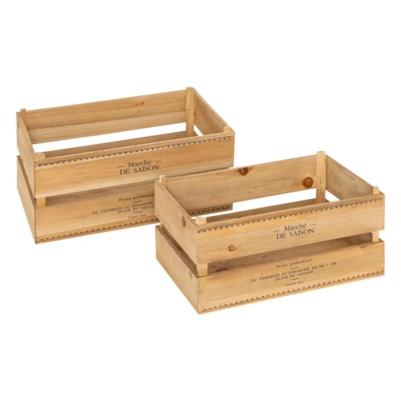 Lot de 2 cagettes bois Little cottage Atmosphera