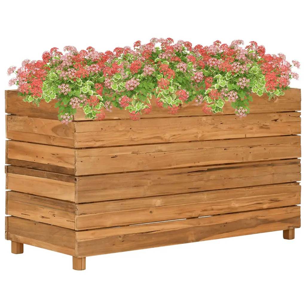 Lit surélevé 100x40x55 cm bois de teck recyclé et acier vidaXL 47425
