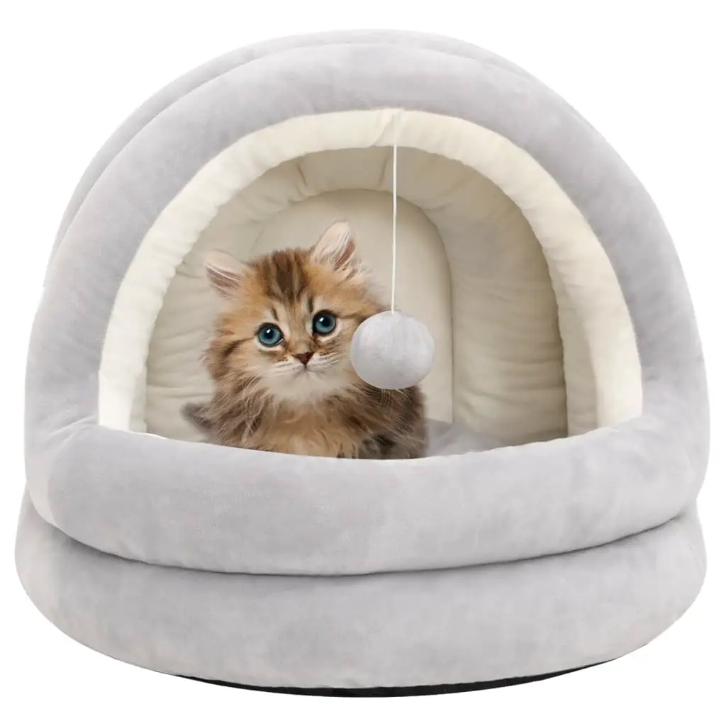 Lit pour chat 40x40x35 cm Gris et crème vidaXL 171397