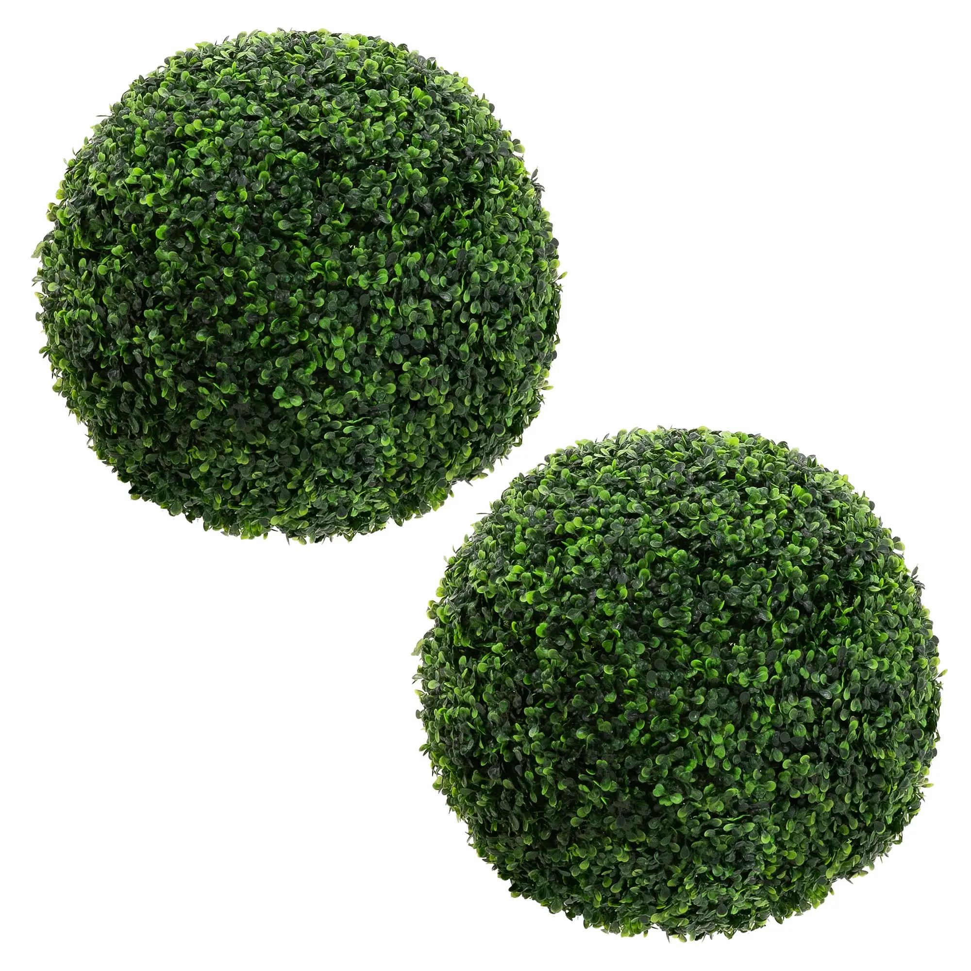 Lot de 2 boules de buis plantes artificielles Ø 45 cm vertes résistantes aux uv en plastique aspect naturel réaliste décoration salon bureau ou jardin
