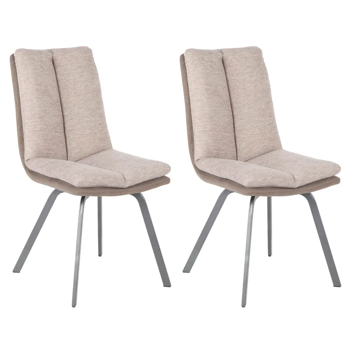 Lot de 2 Chaises Bi-Ton Beiges avec Sur-Coussin – CALLOM
