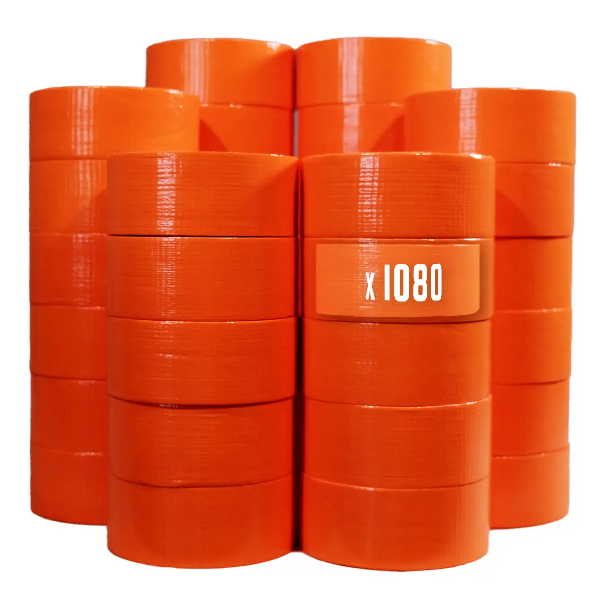 Lot de 1080 Rubans adhésifs toilés orange 50 mm x 33 m – Rouleau adhésif pour fixer les bâches, fils et câbles TECPLAST