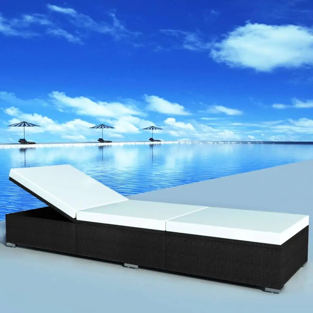 Lit de Soleil Résine Tressée Réglable Noir – ComfortXL Outdoor Living
