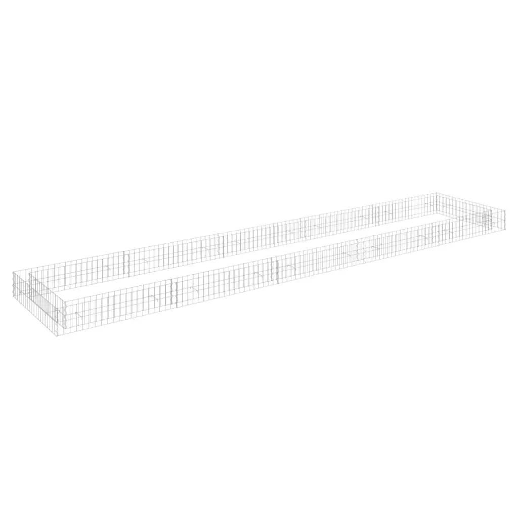 Lit surélevé à gabion acier galvanisé 500 x 100 x 20 cm Argent