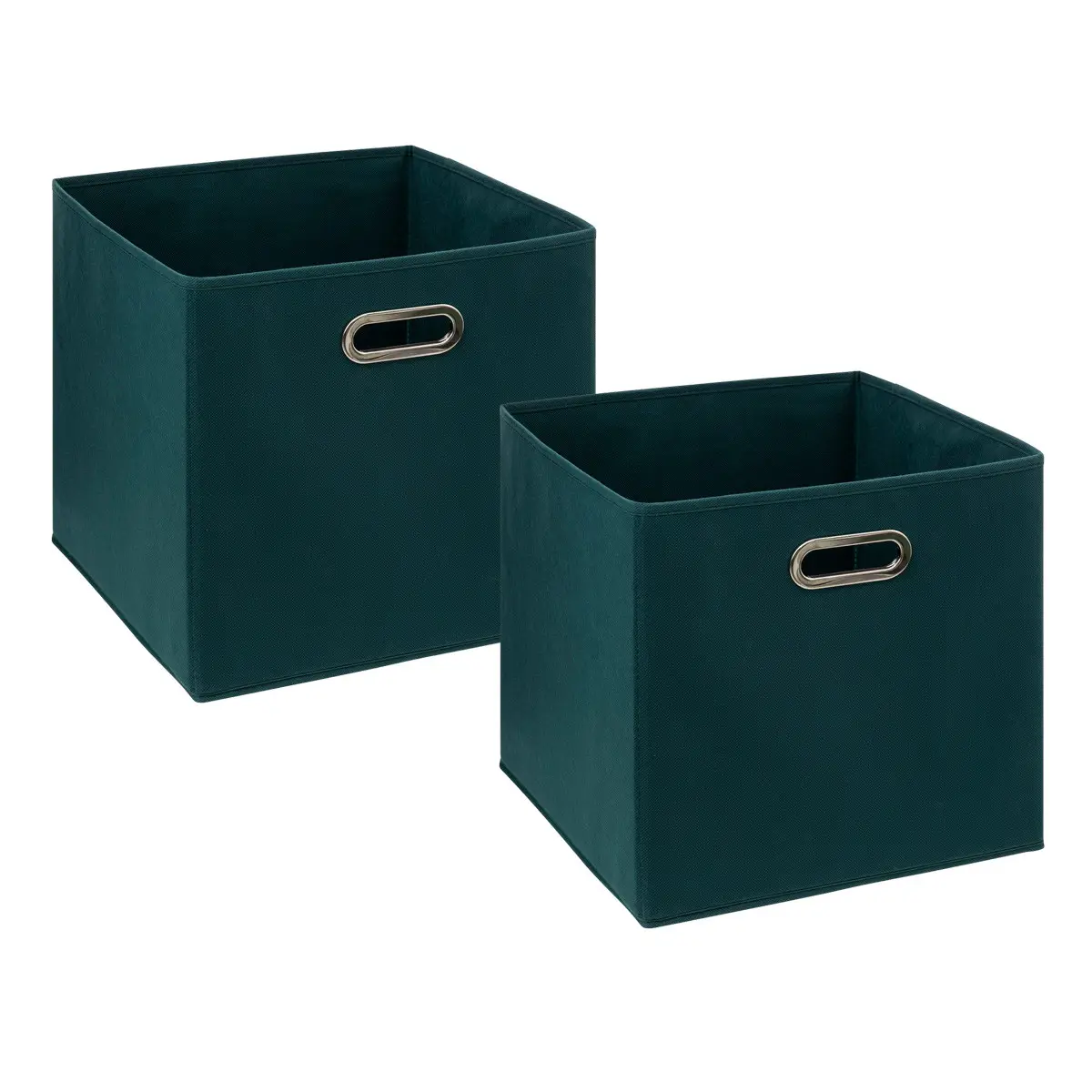 Lot de 2 Boîtes de rangement Bleu pétrole 31 x 31 cm