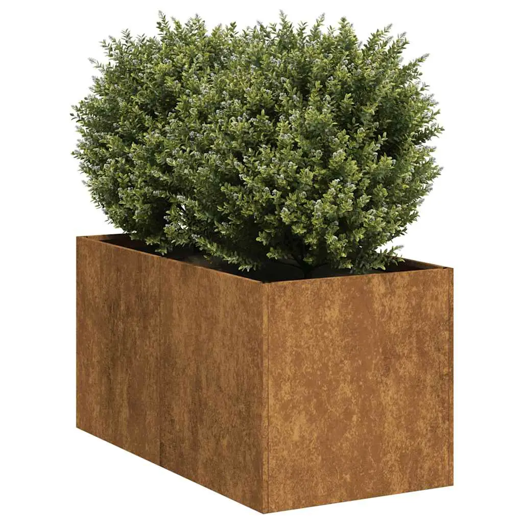 Jardinière rectangulaire Acier Corten potager jardin 80×40 cm – ComfortXL Outdoor Living