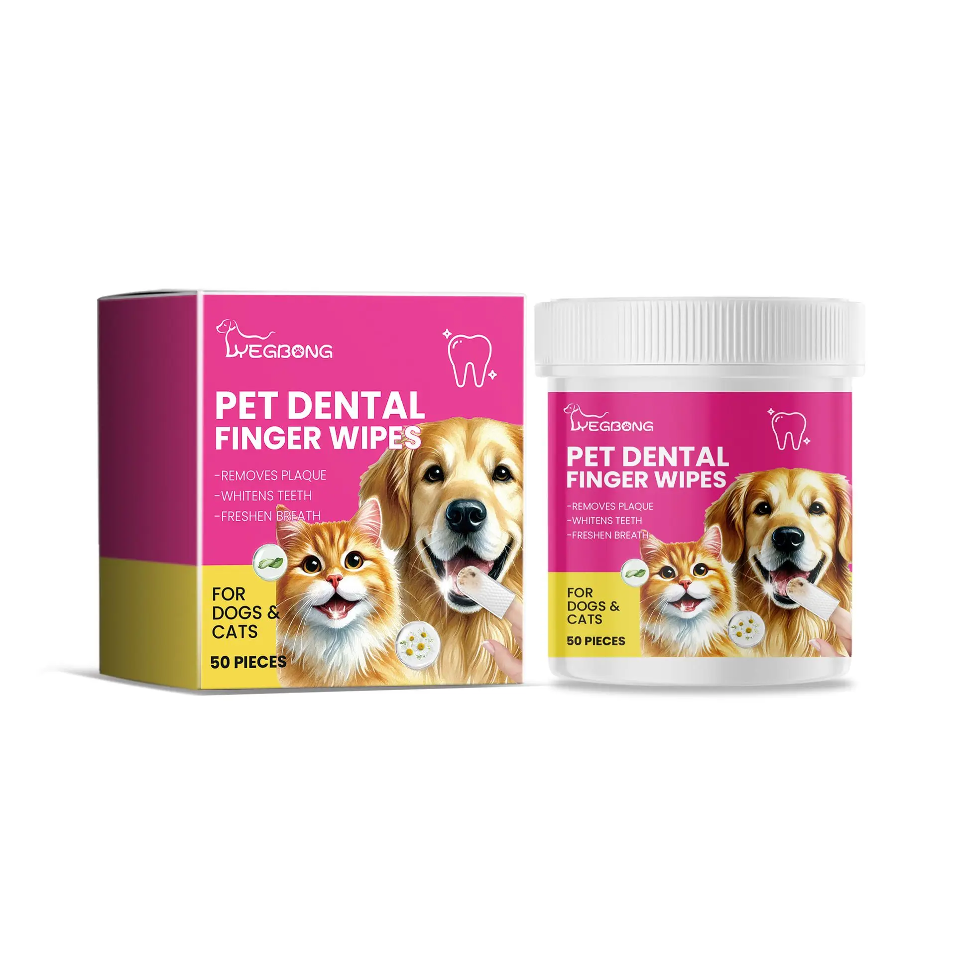 Lingettes pour Nettoyer les Dents des Animaux de Compagnie MCBOSON