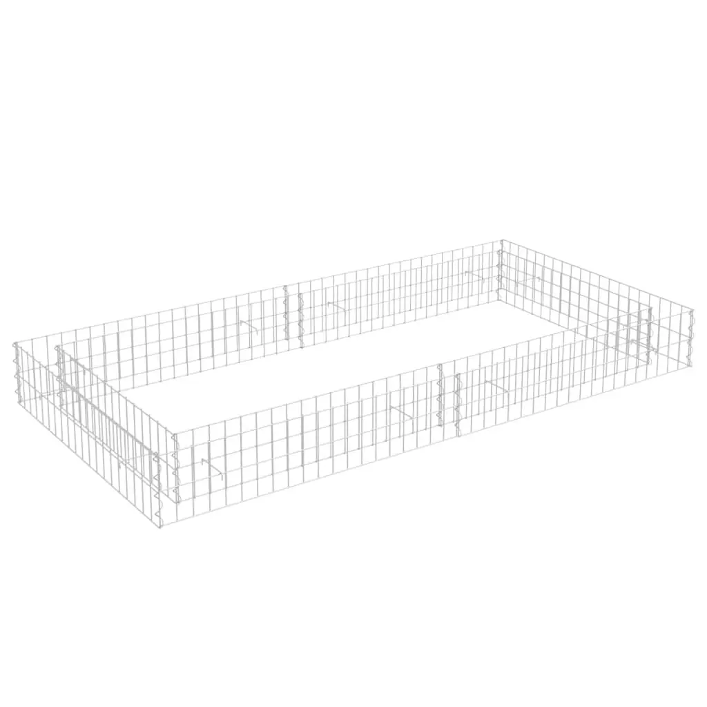 Lit surélevé à gabion acier galvanisé 200 x 100 x 20 cm Argent