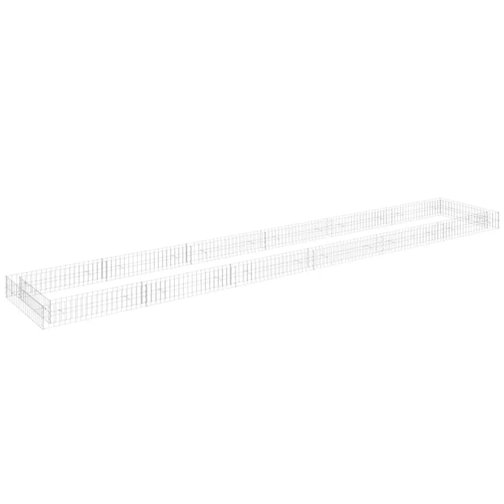 Lit surélevé à gabion acier galvanisé 600 x 100 x 20 cm Argent