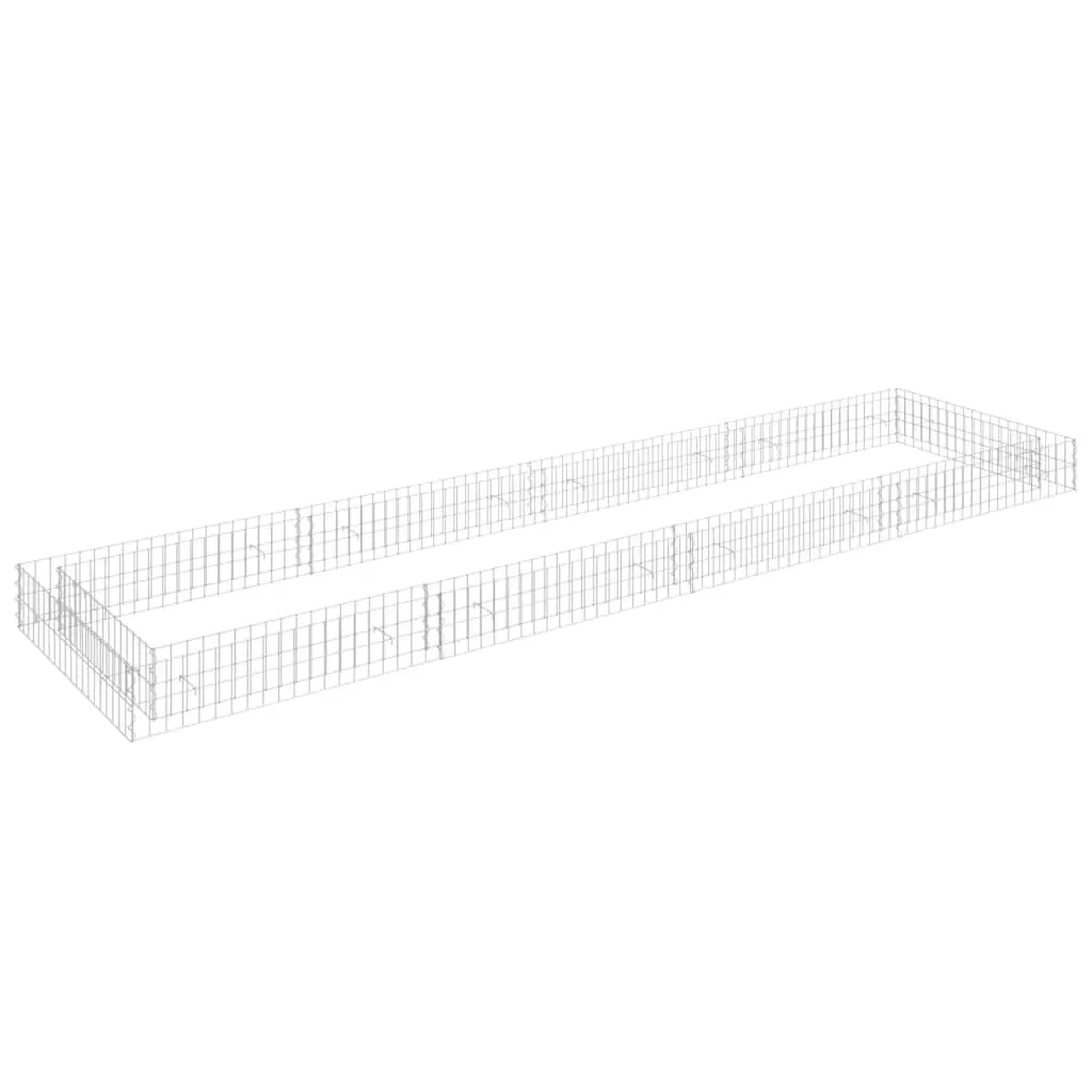 Lit surélevé à gabion acier galvanisé 400 x 100 x 20 cm Argent