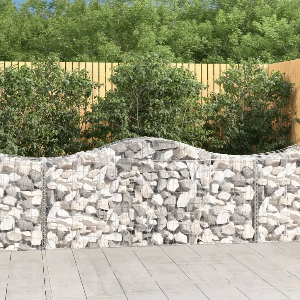 Lot 9 paniers gabion arqués acier galvanisé mur jardin 200x50x100 cm – ComfortXL Outdoor Living