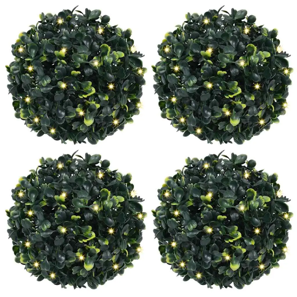 Lot 4 Boules Buis Artificiel Solaire LED Topiaire Jardin Terrasse 12 cm – ComfortXL Outdoor Living