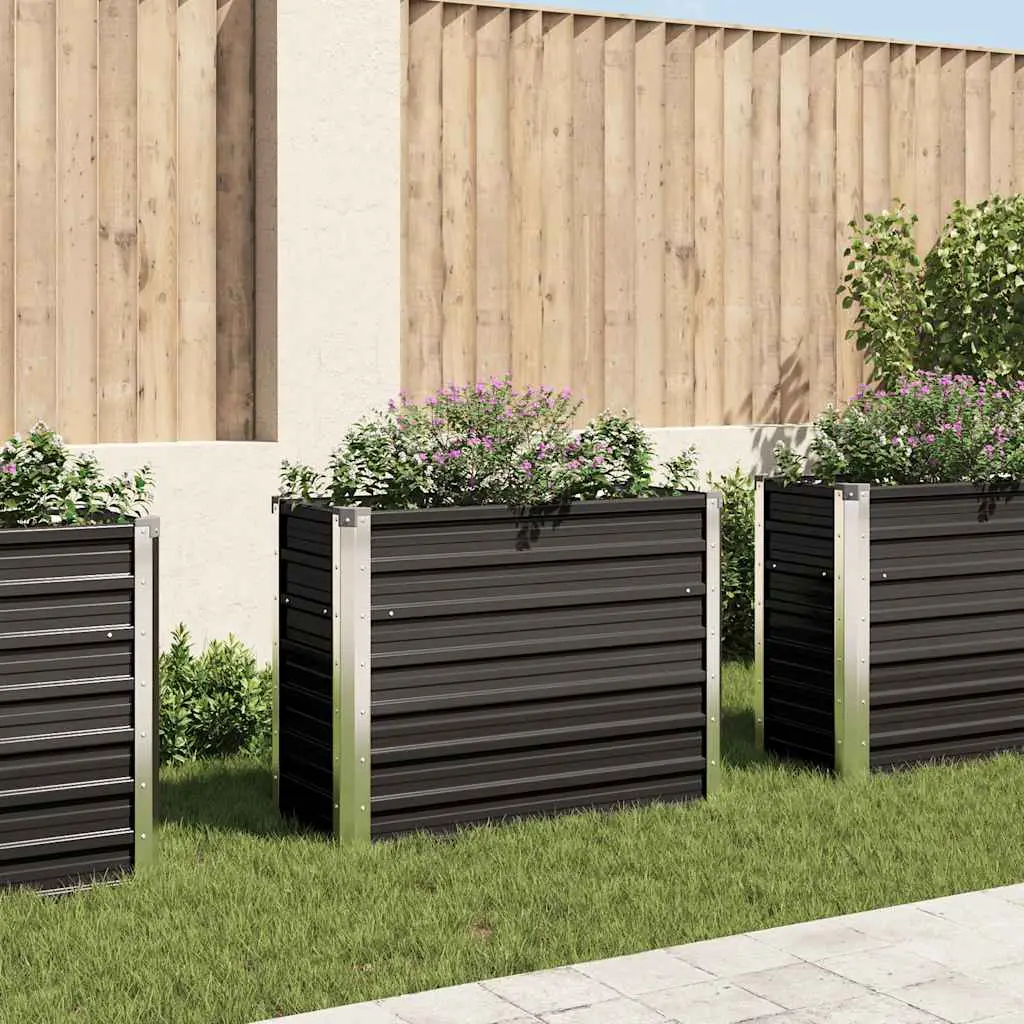 Lit surélevé de jardin Anthracite 100x40x77 cm Acier galvanisé vidaXL 45732
