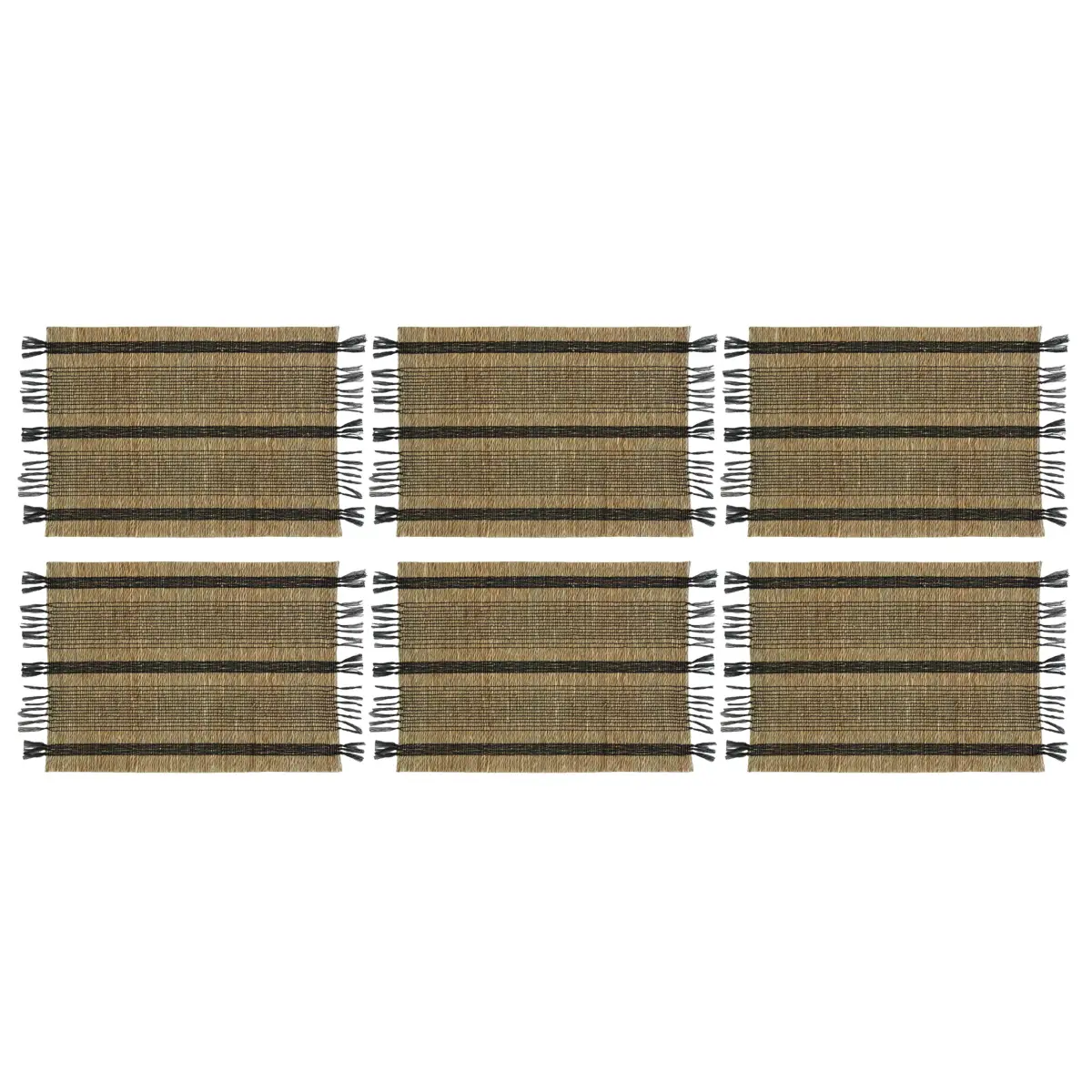 Linge de table en jonc naturel et noir Sets de table