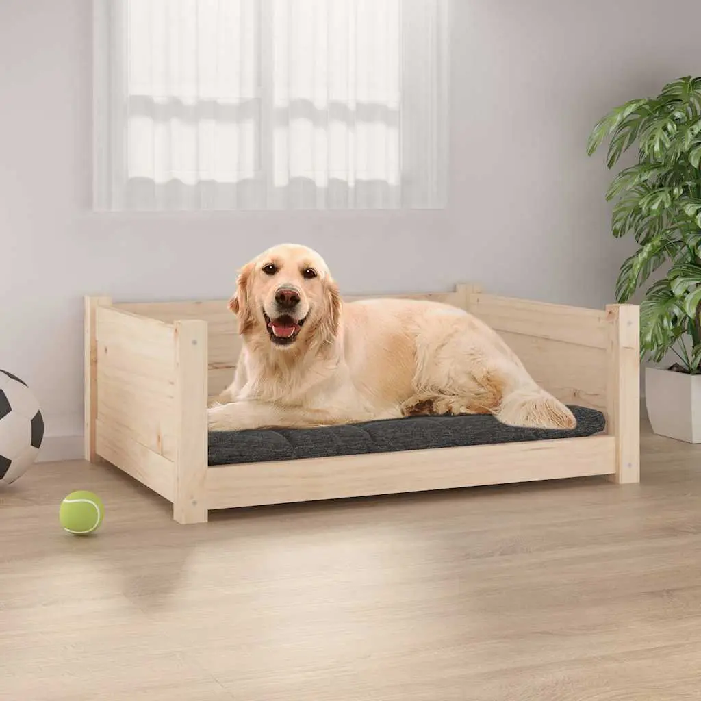 Lit pour chien 75,5×55,5×28 cm Bois massif de pin vidaXL 821452