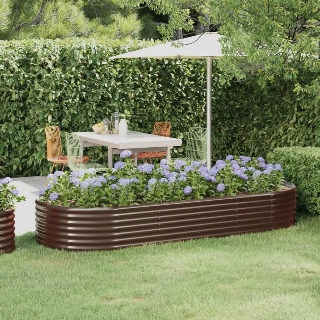 Lit surélevé de jardin Acier galvanisé marron vidaXL 318995