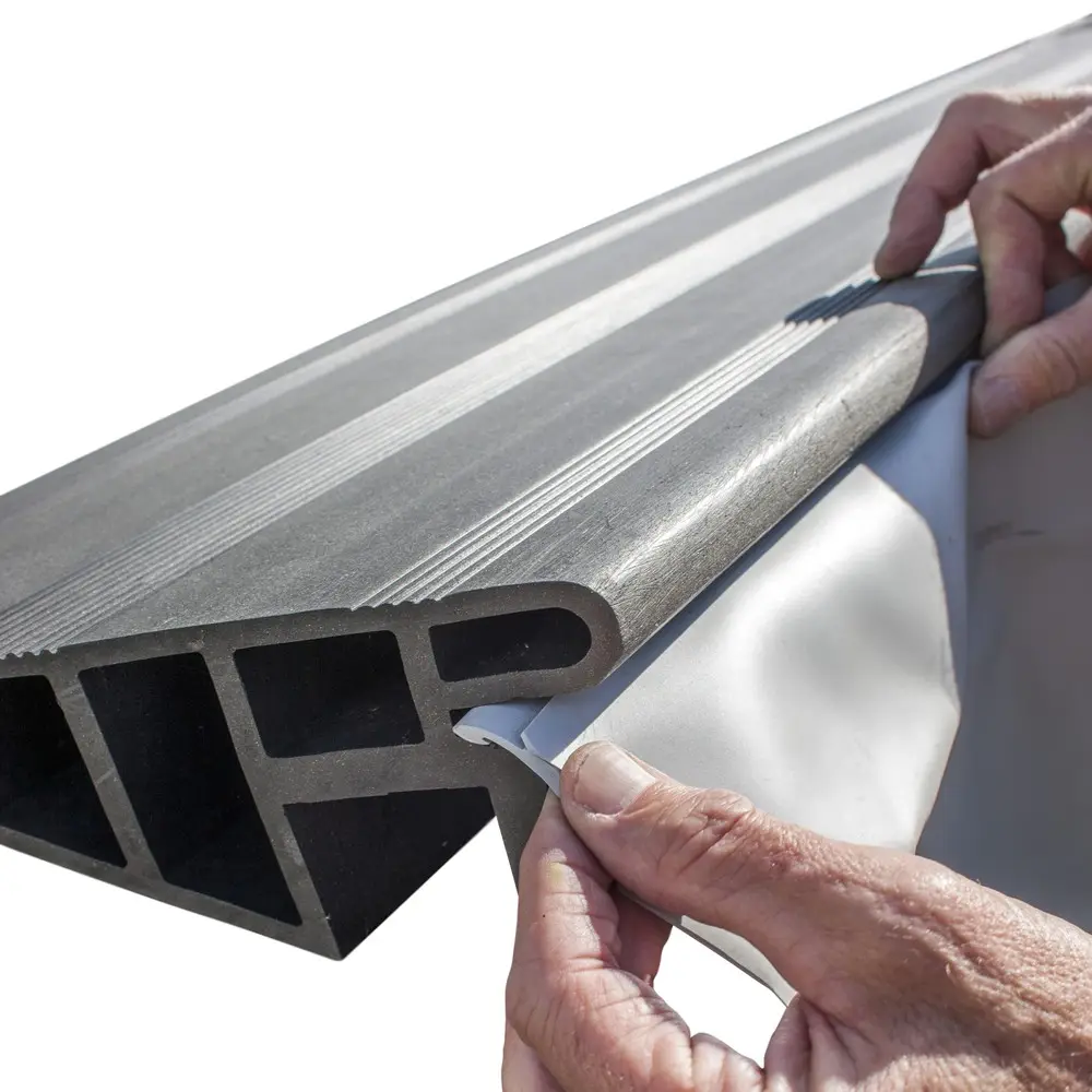 Liner uni gris pour piscine composite 3,26m x 1,86m – 60/100e – Système d’accroche Hung Gre Pools