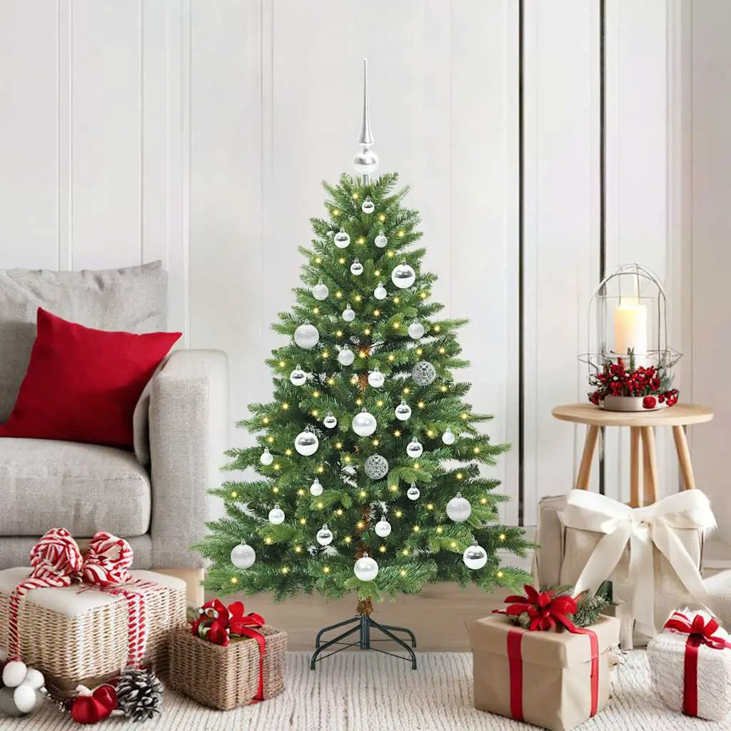 Kit Sapin de Noël Artificiel 120 cm Vert Complet avec 150 LED et 61 Boules – ComfortXL Outdoor Living