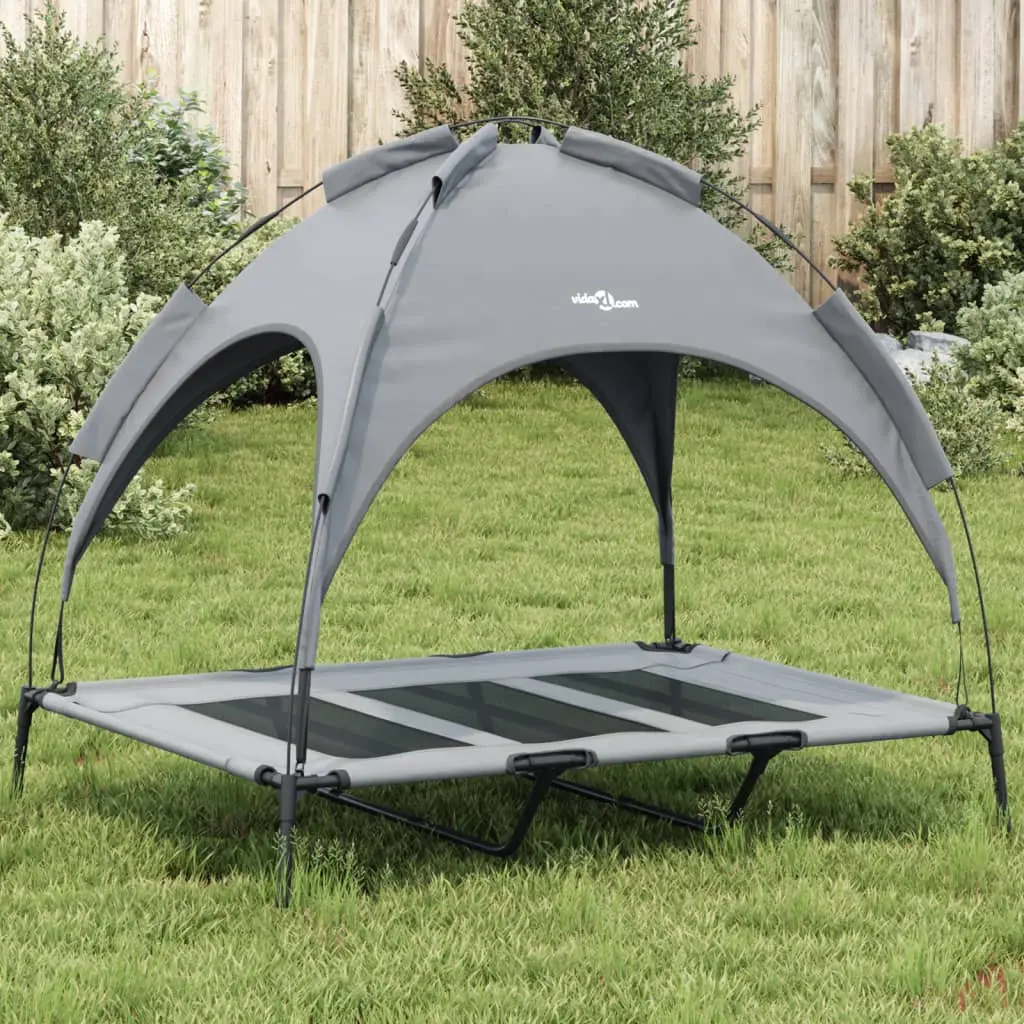 Lit pour chien avec auvent anthracite tissu Oxford et acier vidaXL 172595