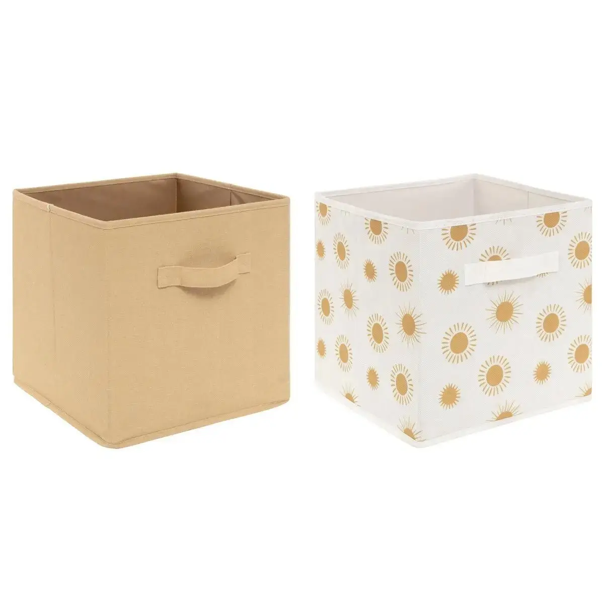 Lot de 2 Boîtes de Rangement «Soleil» 29cm Ocre