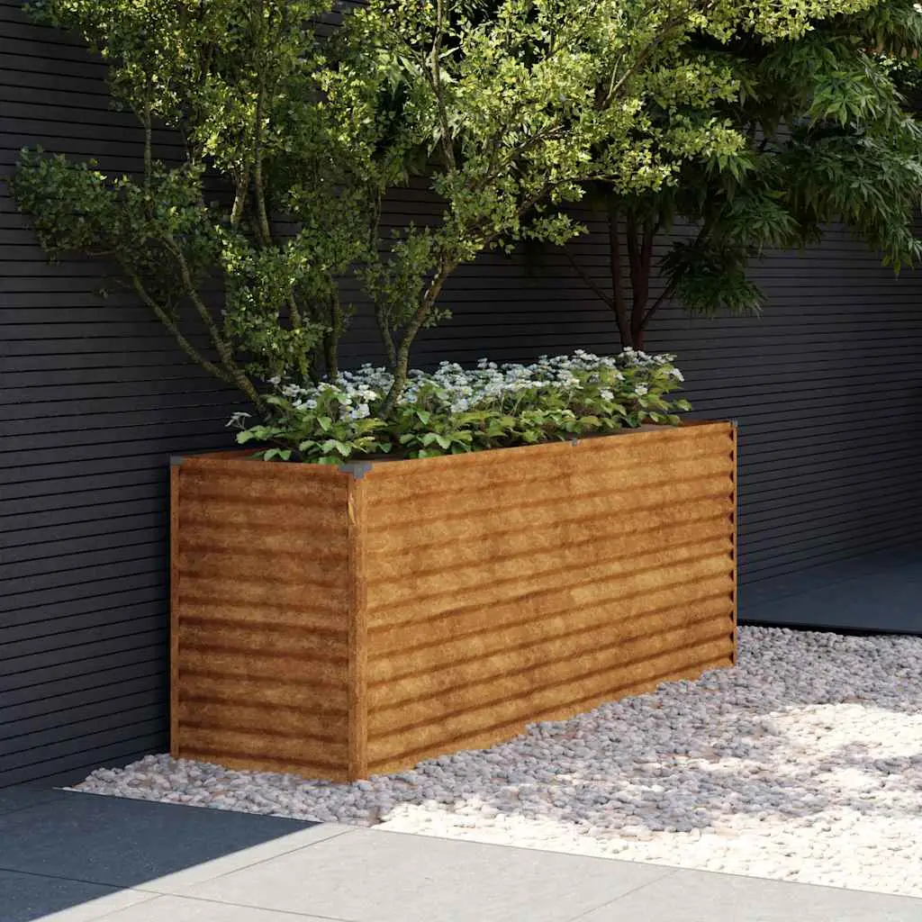 Jardinière surélevée Acier Corten pour potager jardin Rouillé 196x50x69 cm – ComfortXL Outdoor Living